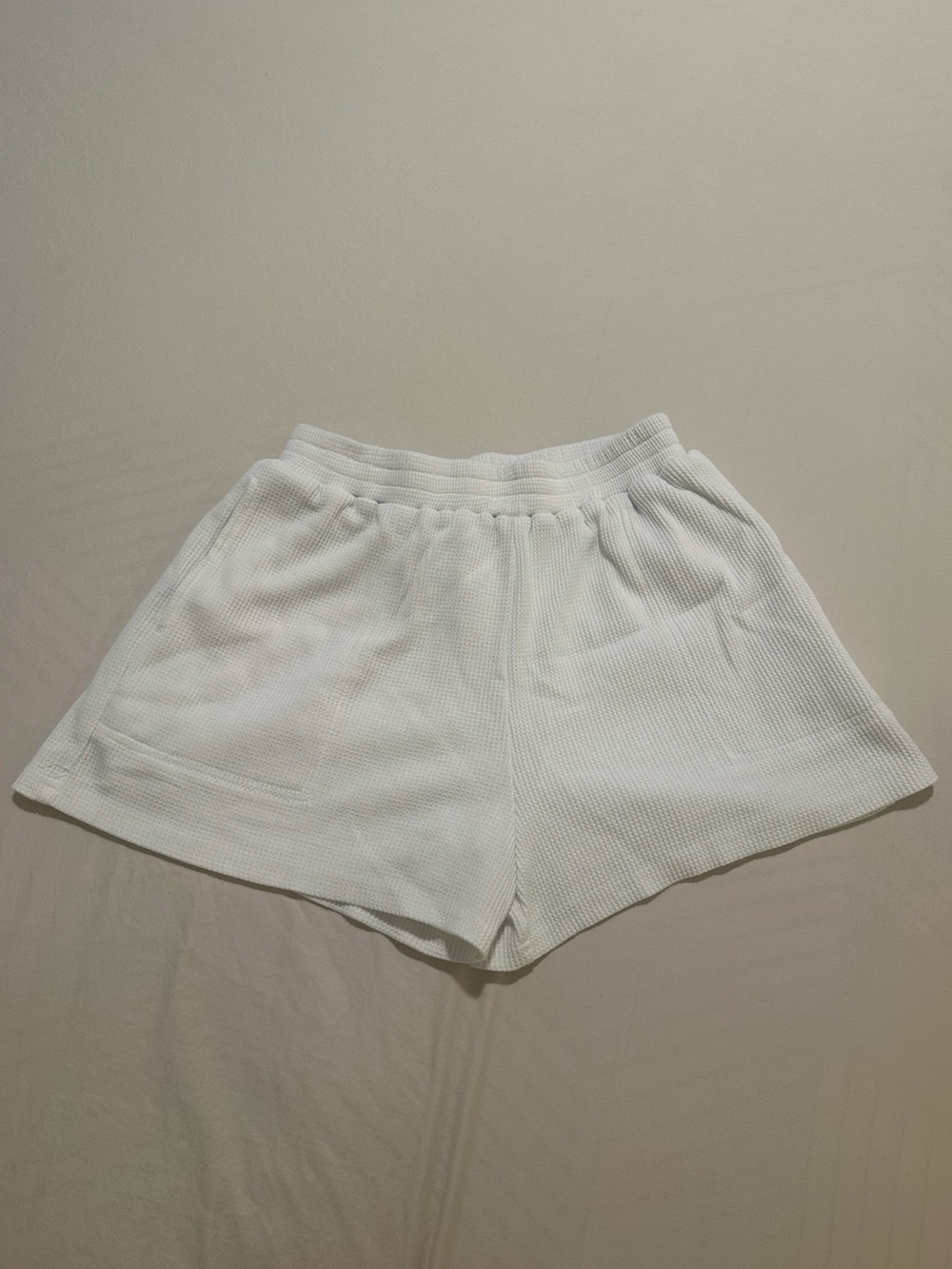 Grey Bandit White Waffle Knit Shorts